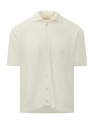 Atomo Factory Mini Sleeves Cut Button-up Shirt In Avorio