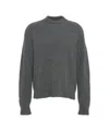 Atomo Factory Relaxed Fit High-collared Sweater With Ribbed Details In Gray