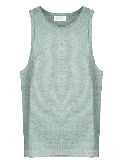 Atomo Factory Ribbed Sleeveless Tank Top In Green