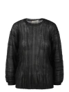 Atomo Factory Semi-sheer Pleated Top In Black