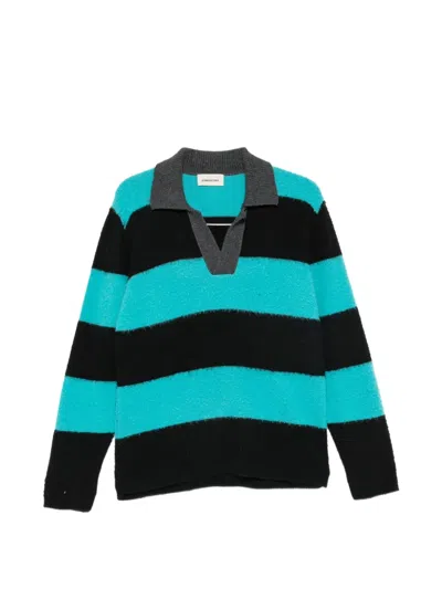 Atomo Factory Striped Textured Polo Shirt In Animal Print