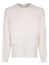 Atomo Factory White Ribbed Crew Neck Sweater In White