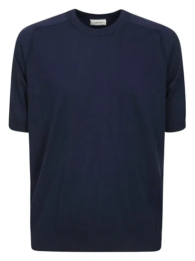 Atomo Factory T-shirt Cotone Crepe In Blue Dark