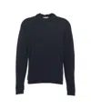 Atomo Factory Timeless Knit Sweater With Crew Neckline And Ribbed Details In Black