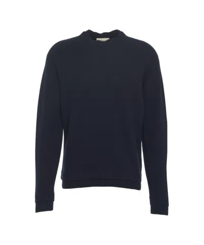 Atomo Factory Timeless Knit Sweater With Crew Neckline And Ribbed Details In Black
