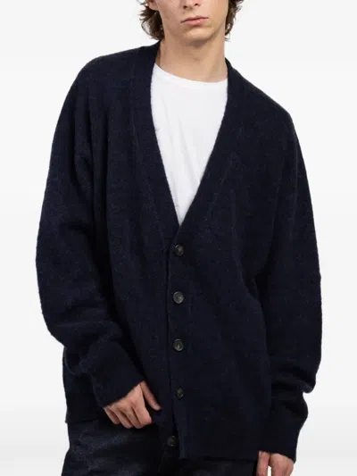 Atomo Factory V-neck Cardigan In Blue