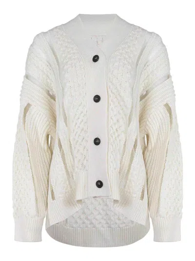 Atomofactory Cardigan Made From A Wool Blend In White