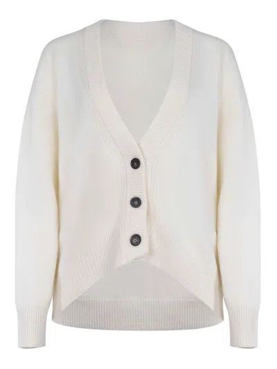 Atomofactory Cardigan Made From A Wool Blend In White