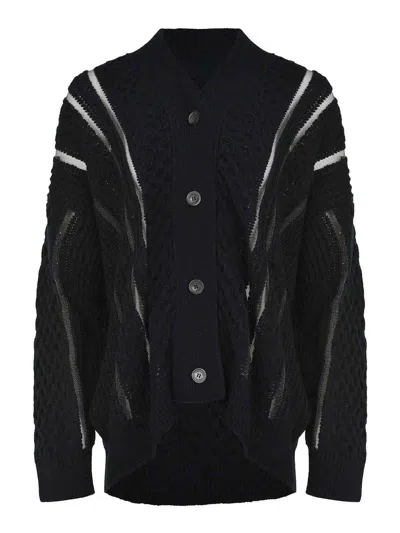 Atomofactory Cardigan Made From A Wool Blend In Black
