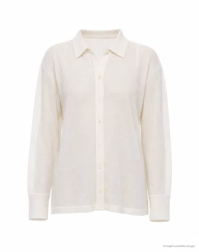 Atomofactory Ivory Linen Blend Shirt In Black