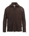 Atomofactory Man Cardigan Brown Size L Virgin Wool, Polyamide