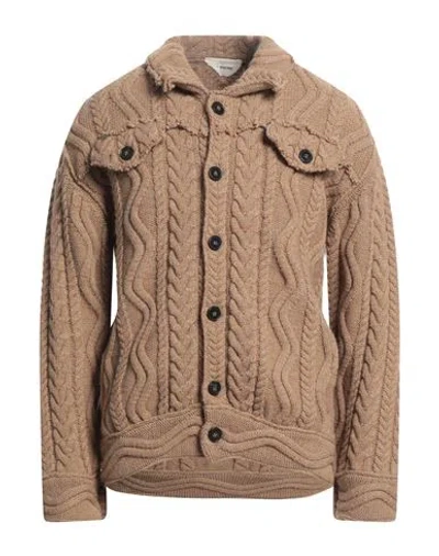 Atomofactory Man Cardigan Camel Size L Acrylic, Wool, Alpaca Wool, Polyamide, Elastane In Beige