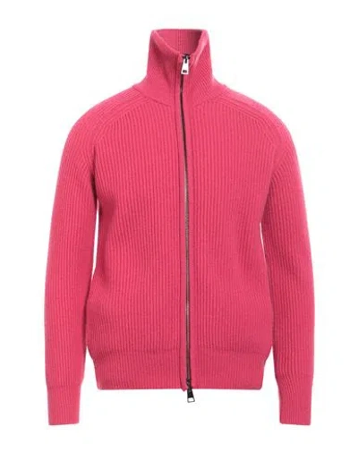 Atomofactory Man Cardigan Fuchsia Size M Wool, Cashmere In Pink