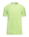 Atomofactory Man Sweater Lime Green Size L Linen, Cotton In Green