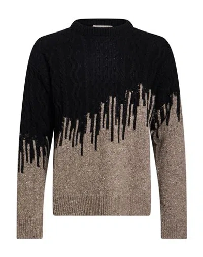 Atomofactory Man Sweater Black Size L Wool, Polyamide, Viscose In Multi