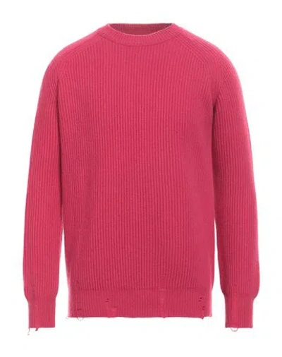 Atomofactory Man Sweater Fuchsia Size Xl Wool, Cashmere In Pink
