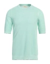 Atomofactory Man Sweater Light Green Size L Linen, Cotton In Green