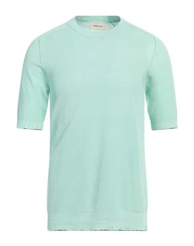 Atomofactory Man Sweater Light Green Size L Linen, Cotton