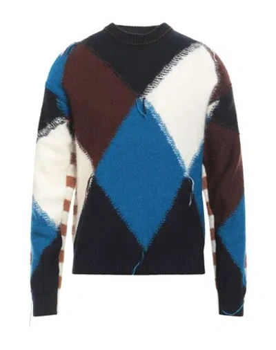 Atomofactory Man Sweater Navy Blue Size Xxl Synthetic Fibers, Wool, Mohair Wool, Alpaca Wool, Cashme