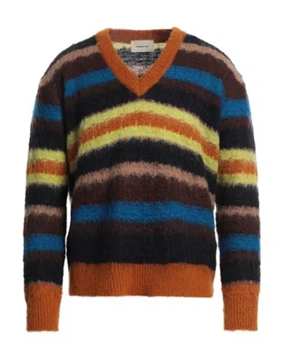 Atomofactory Man Sweater Rust Size L Polyamide, Mohair Wool, Acrylic, Alpaca Wool In Red