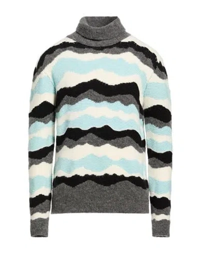 Atomofactory Man Turtleneck Light Grey Size M Wool, Alpaca Wool, Polyamide, Elastane