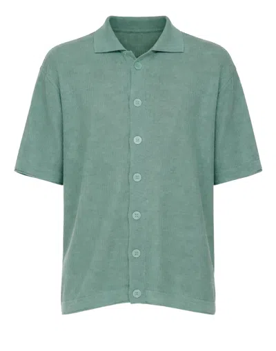 Atomofactory Men's Cotton Knit Shirt In Green