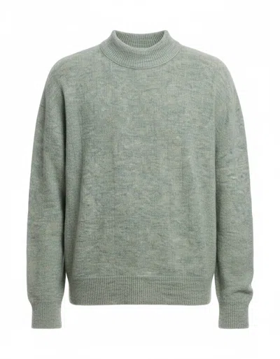 Atomofactory Sage Green Brushed Crewneck Sweater In Gray