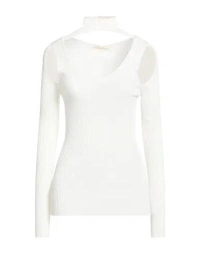 Atomofactory Woman Sweater Ivory Size L Viscose, Polyamide In White
