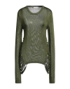 Atomofactory Woman Sweater Military Green Size M Viscose In Green