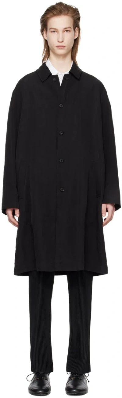 Aton Black Nidom Coat In 005 Black