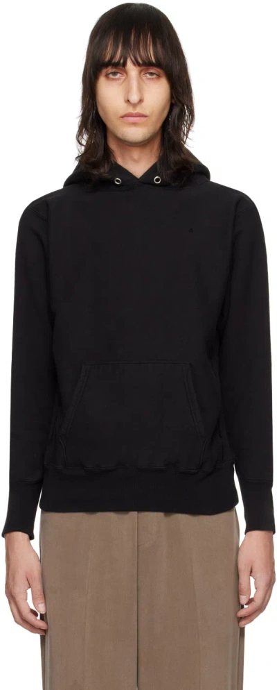 Aton Black Urake Hoodie In 005 Black