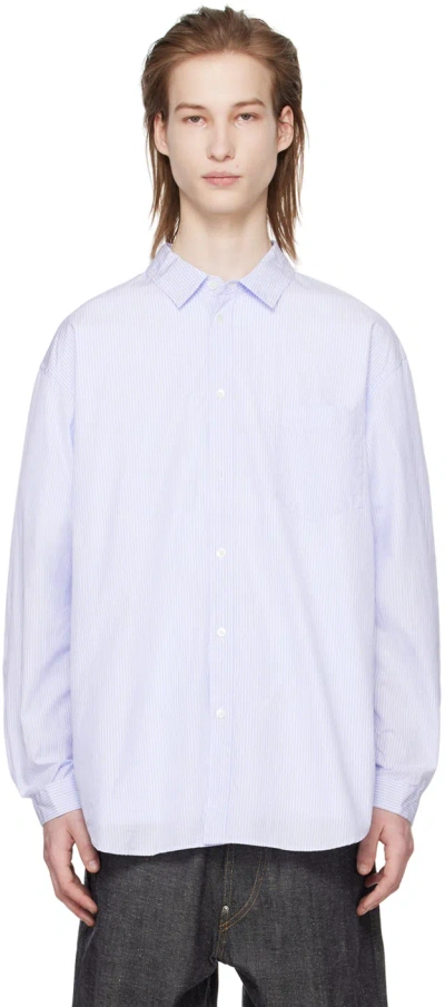 Aton Blue & White Standard Shirt In 173 Stripe