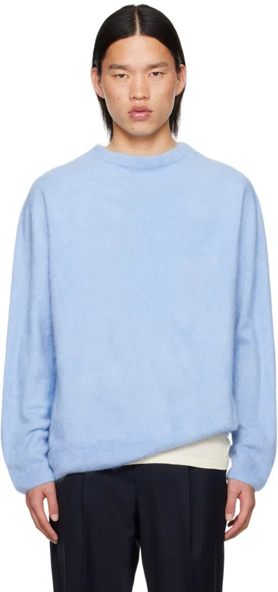 Aton Blue Crewneck Sweater In 073 Light Blue