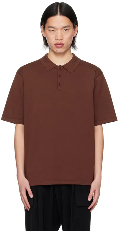 Aton Brown Natural Dyed Polo In 035 Brown