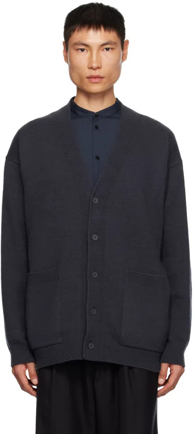 Aton Gray Oversized Cardigan In 004 Charcoal Gray