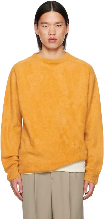 Aton Yellow Crewneck Sweater In Orange