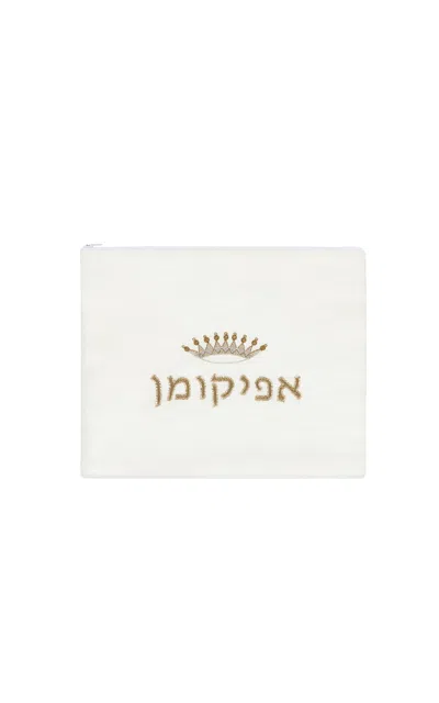 Atoof Judah Afikomen Bag; Bronze In White