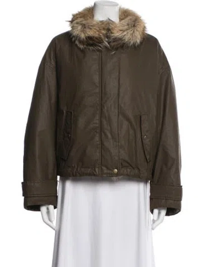 Pre-owned Atorie Bomber Jacket W/ Tags In Green