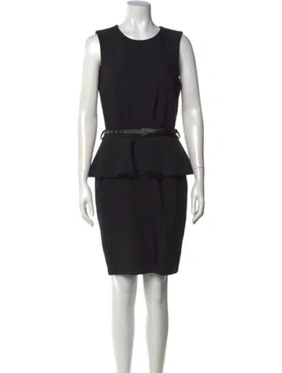 Pre-owned Atos Lombardini Crew Neck Knee-length Dress In Black