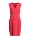 Atos Lombardini Woman Mini Dress Salmon Pink Size 8 Polyester In Red