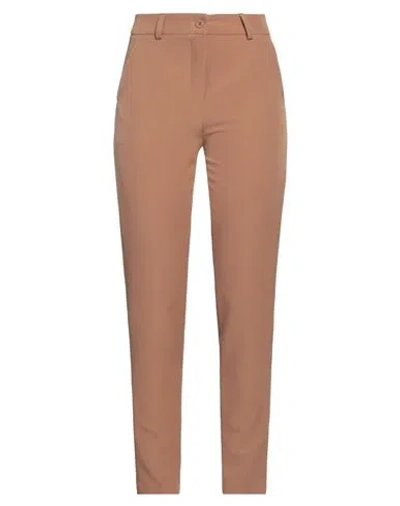 Atos Lombardini Woman Pants Camel Size 12 Polyester, Elastane In Beige