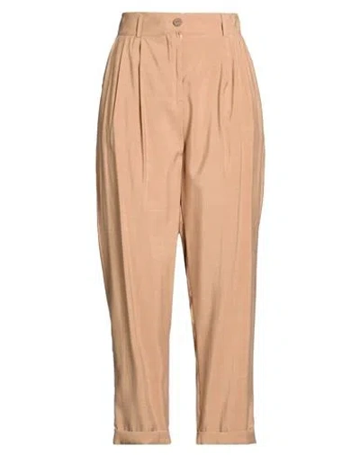 Atos Lombardini Woman Pants Camel Size 8 Viscose, Polyester In Nude