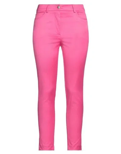 Atos Lombardini Woman Pants Fuchsia Size 4 Cotton, Polyamide, Elastane In Pink