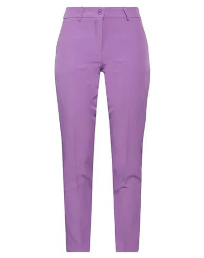 Atos Lombardini Woman Pants Mauve Size 10 Polyester, Elastane In Purple