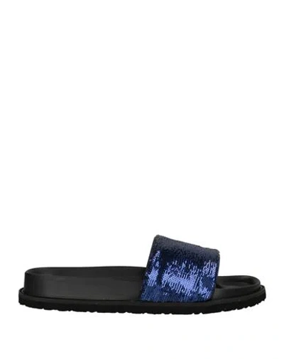 Atos Lombardini Woman Sandals Navy Blue Size 8 Synthetic Fibers