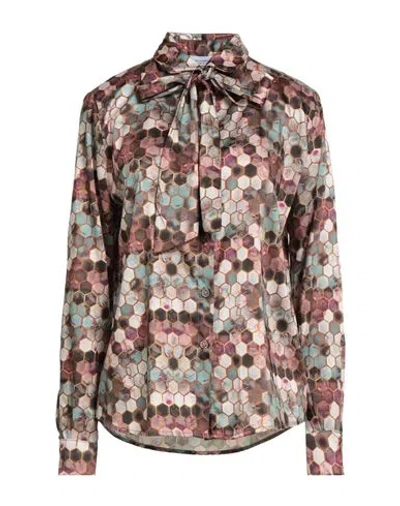 Atos Lombardini Woman Shirt Beige Size M Polyester In Sand