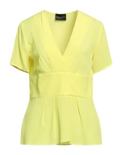 Atos Lombardini Woman Top Yellow Size 6 Acetate, Silk