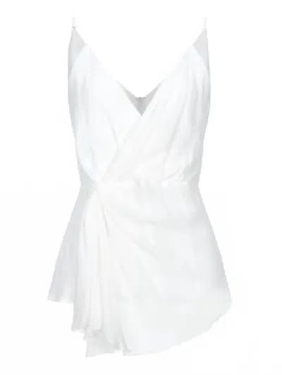 Atos Lombardini Women's Sleeveless Top In White In Gray