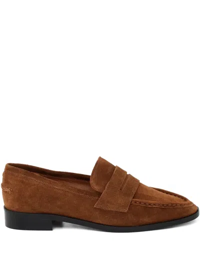 Atp Atelier Airola Almond-toe Strap Loafers In Brown