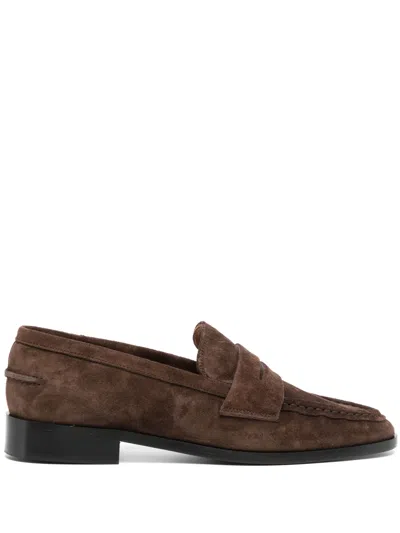 Atp Atelier Airola Walnut Suede Loafers